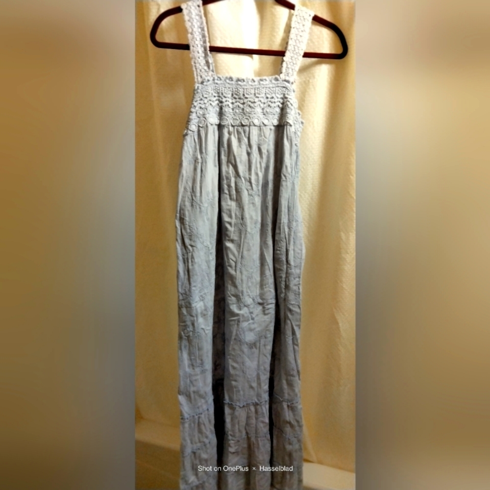 Soft Surroundings Boho Hippie WHIMSICAL ARTSY Maxi Dress Size Small Sleeveless